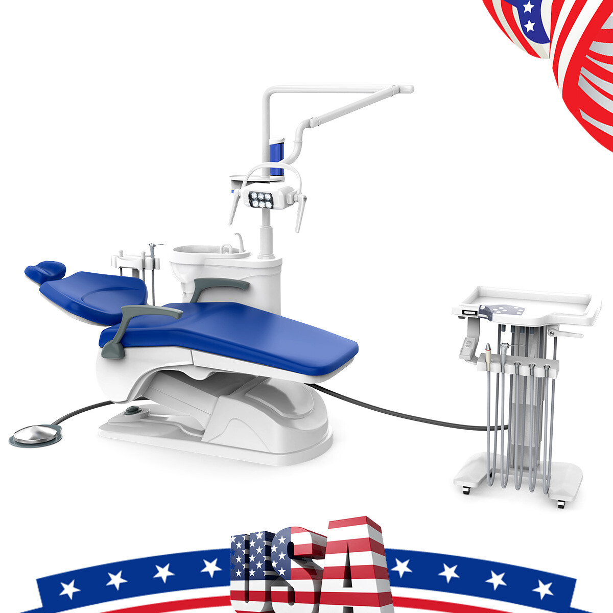 Dental Unit Chair Controlled DC Motor PU Leather/Delivery Unit Air Compressor 4H