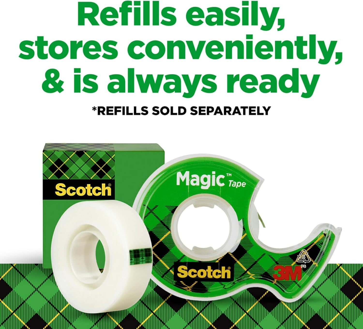 Scotch Invisible Matte Finish Magic Tape with Dispensers 3/4 Inches x 300 Inches