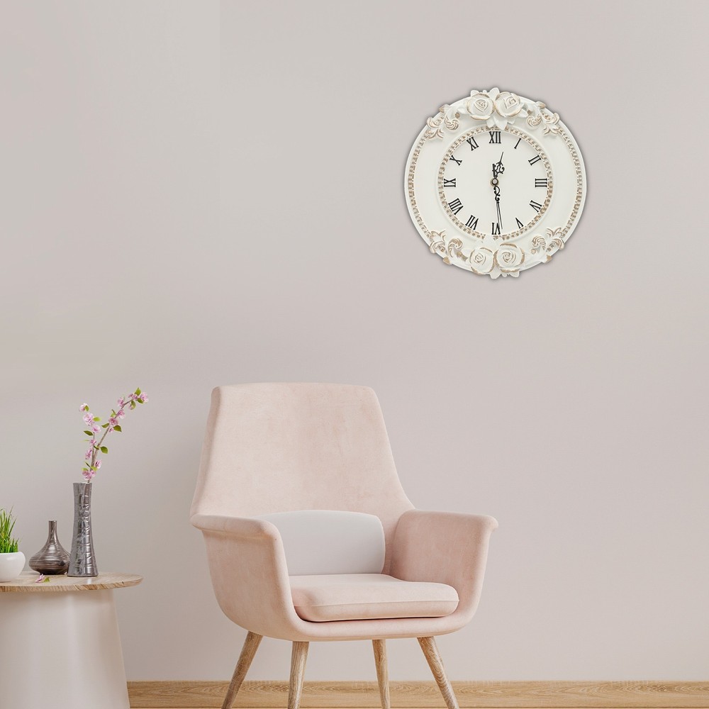 Wall Clock, White Large Wall Clock, Round Home Decoration Clock