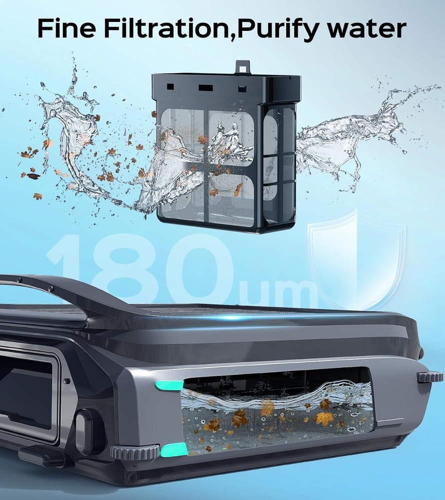 Wybot Cordless Pool Skimmer Automatic Solar Powered Pool Surface Cleaner Robot
