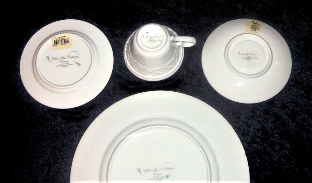 Lenox Organza Place Setting 5 PC White Bone China Elegant Dinnerware w Tags