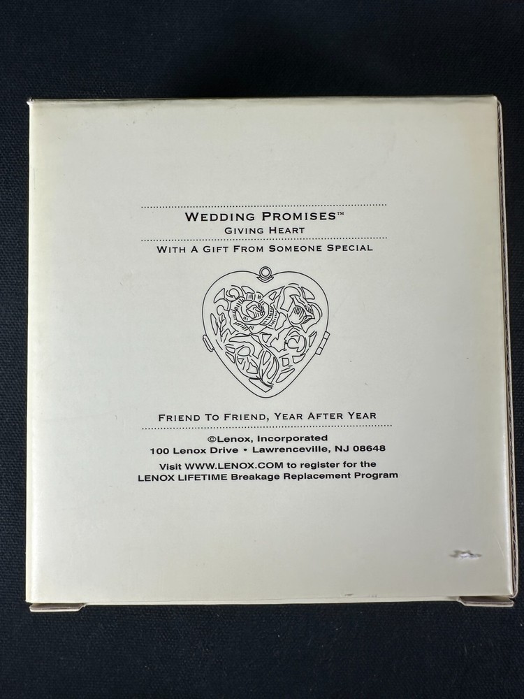 Lenox Wedding Promise Giving Heart