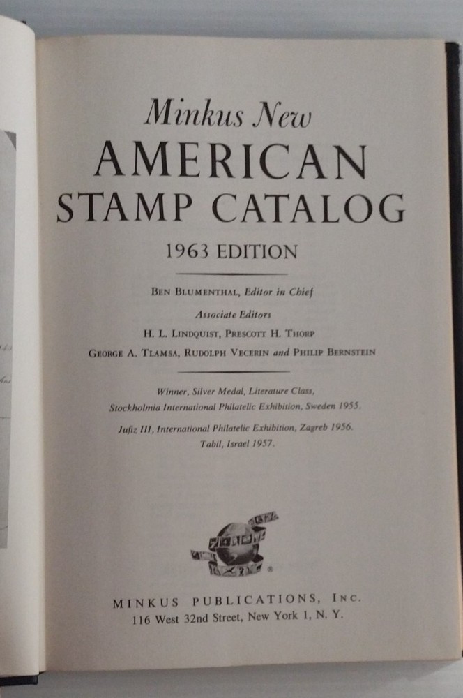 Minkus New American Stamp Catalog 1963 Edition with Dust Jacket