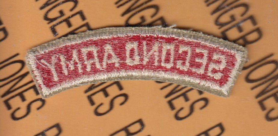 WWII US ARMY SECOND ARMY Recruiting Command tab 2.5" patch c/e