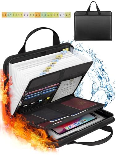 Important Document Organizer Folio Accordion File Organizer Fireproof