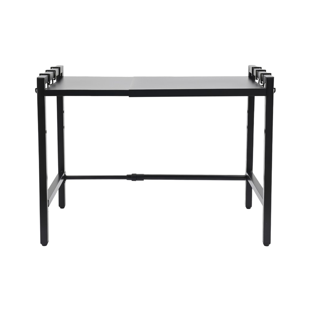 2-tier Expandable Microwave Stand 66lb Capacity Adjustable Height For Kitchen