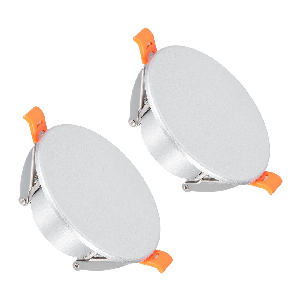 2Pack 3.7" Spring Ceiling Cover Plate for 2.2-3.4" Round Hole, Silver