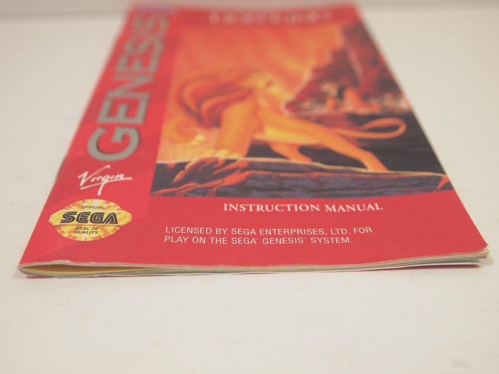 The Lion King (SEGA Genesis) Authentic MANUAL ONLY
