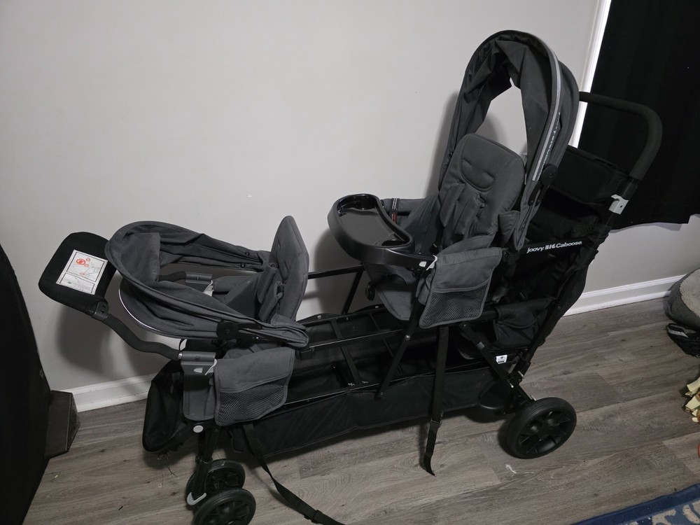 Joovy Big Caboose Triple Stroller with Rear Bench and Standing Platform