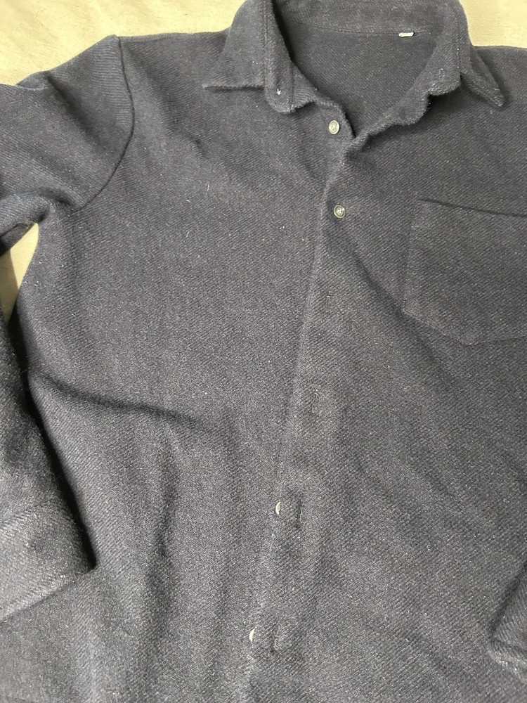 Later… Wool Blend Navy Blue Collared Sweater Button Down Men’s Small Heavy B19