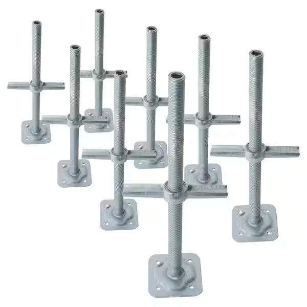 Scaffolding 24In Leveling Jack Steel Plate Base Adjustable Screw 8Pack MetalTech