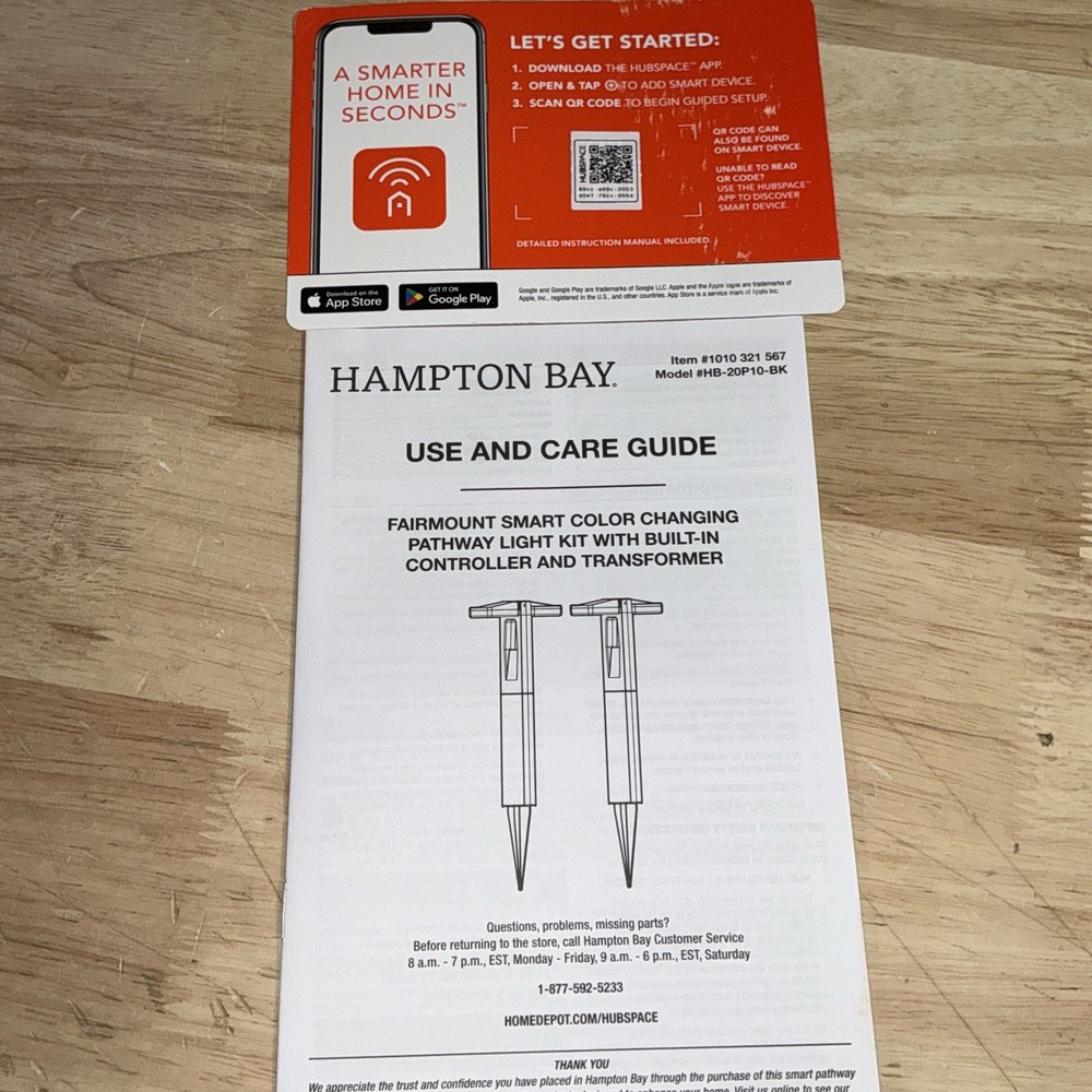 Hampton Bay Smart Color Changing Pathway Light Kit Controller Transformer