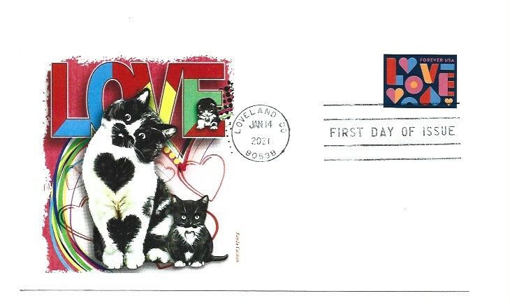 5543 Love 2021, Panda Cachets, FDC