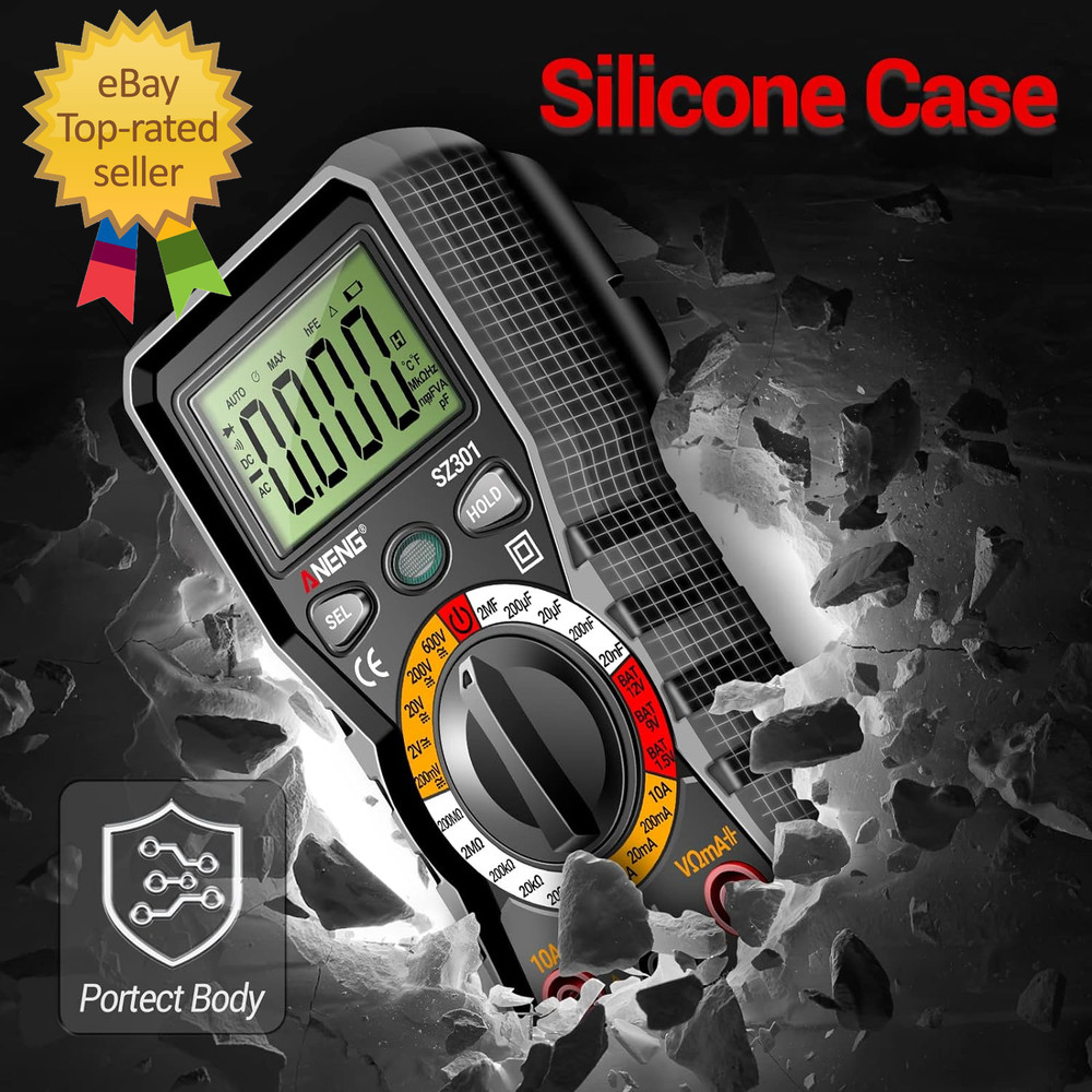 Digital Multimeter with Case Dc AC Voltmeter Ohm Volt Amp Meter Measures Voltage