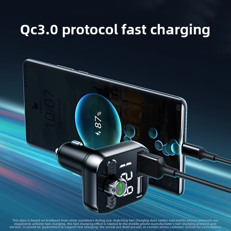 s12 Cigarette Lighter Bluetooth Car MP3 Player FM Transmitter USB Flash Drive US