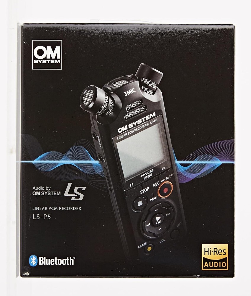 Olympus OM SYSTEM LS-P5 Linear Pcm Recorder Tresmic 3-mic ‎Bluetooth W/Box