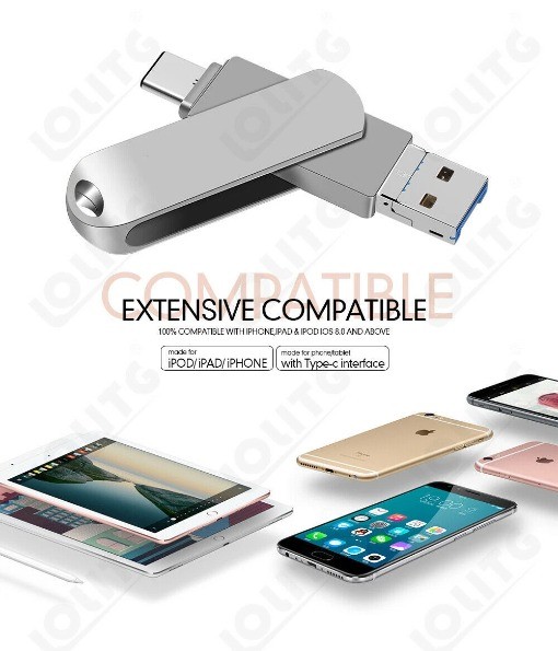 4in1 USB Flash Drive PC for iPhone Android Memory Backup u Drive OTG Stick