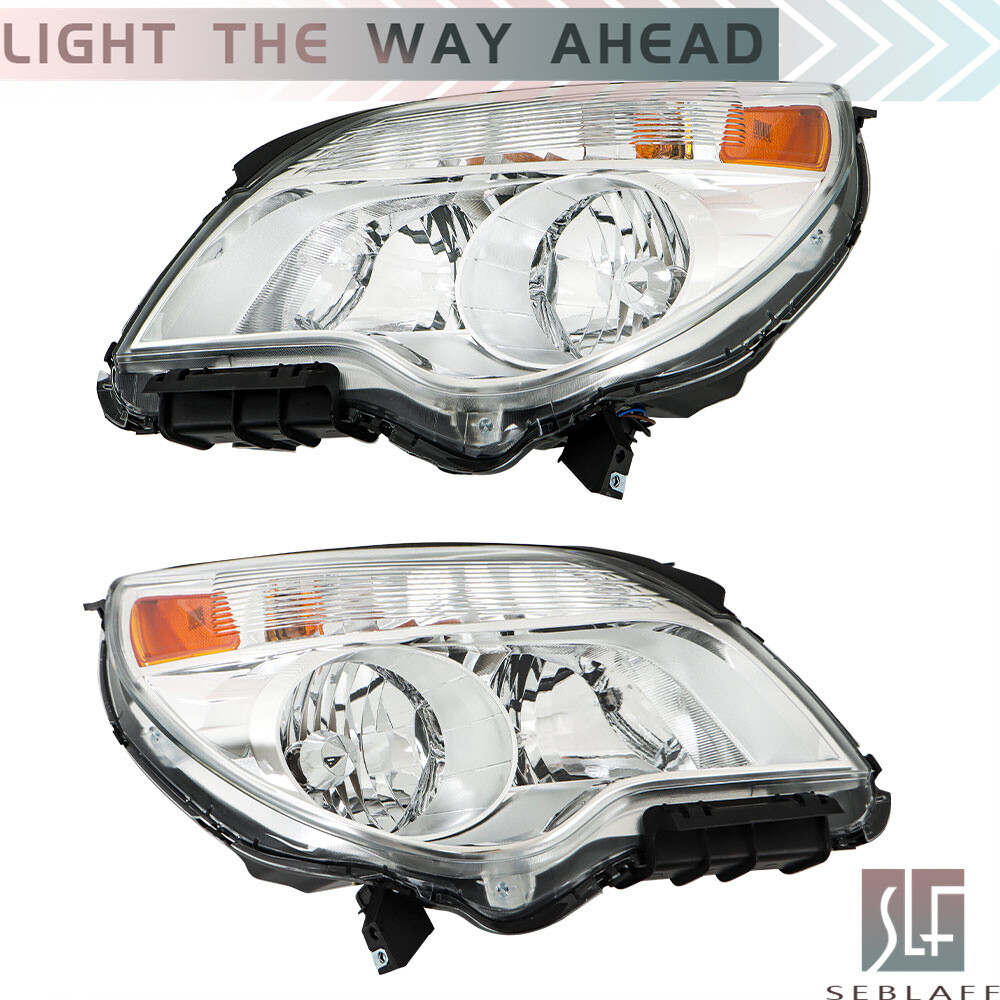 For 2010-2015 Chevy Equinox LT/LS Headlight Halogen Type LH + RH Chrome