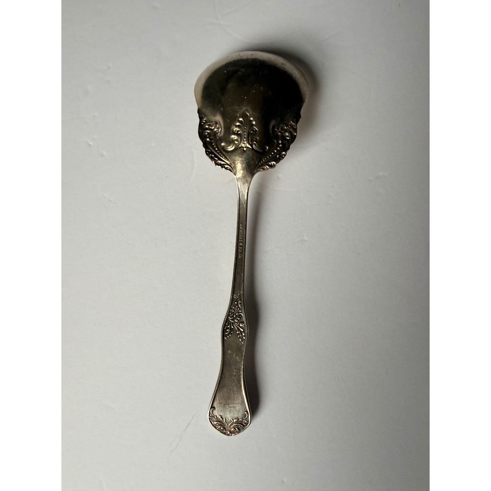 Wm Rogers & Son AA Arbutus Silver Plate Shell Serving? Spoon Antique 1908 Floral