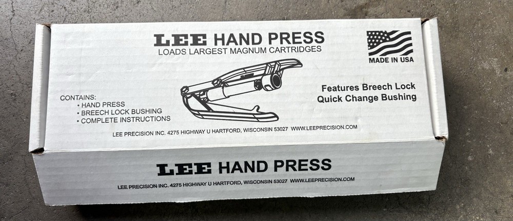 Lee Precision Breech Lock Hand Press # 90685 New!