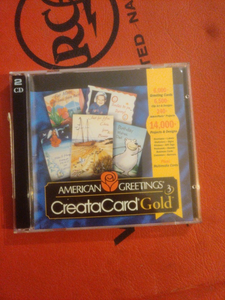 American Greetings 3 Creatacard Plus CD and User Guide Rare Vintage PC Software