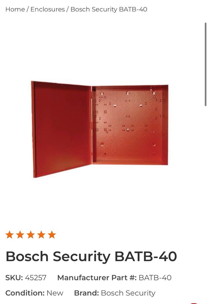 Bosch BATB40ENCLOSURE Security Panels for Security Systems New Open Box
