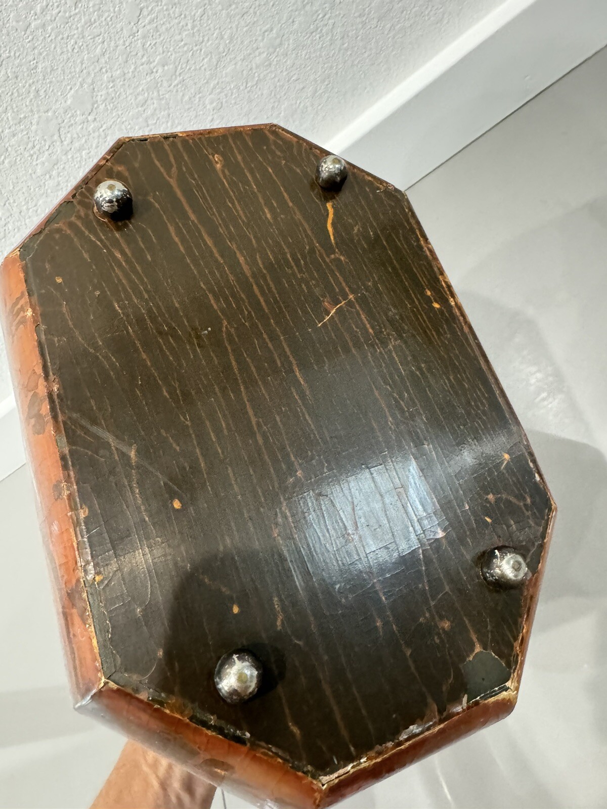 Vintage DECOUPAGE Wood Octagon Purse Box Old City Scenes