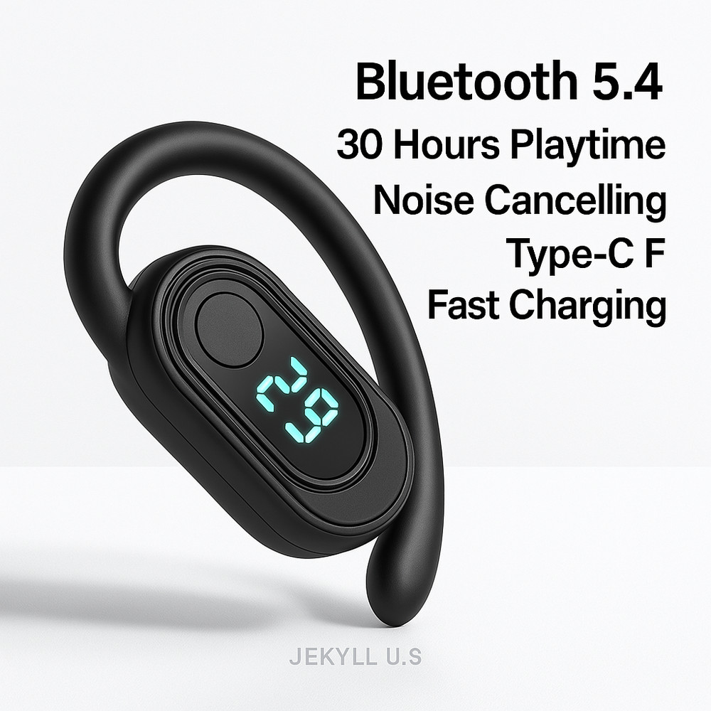Wireless Bluetooth 5.4 Earpiece Trucker Headset Driving Noise Cancelling Earbuds