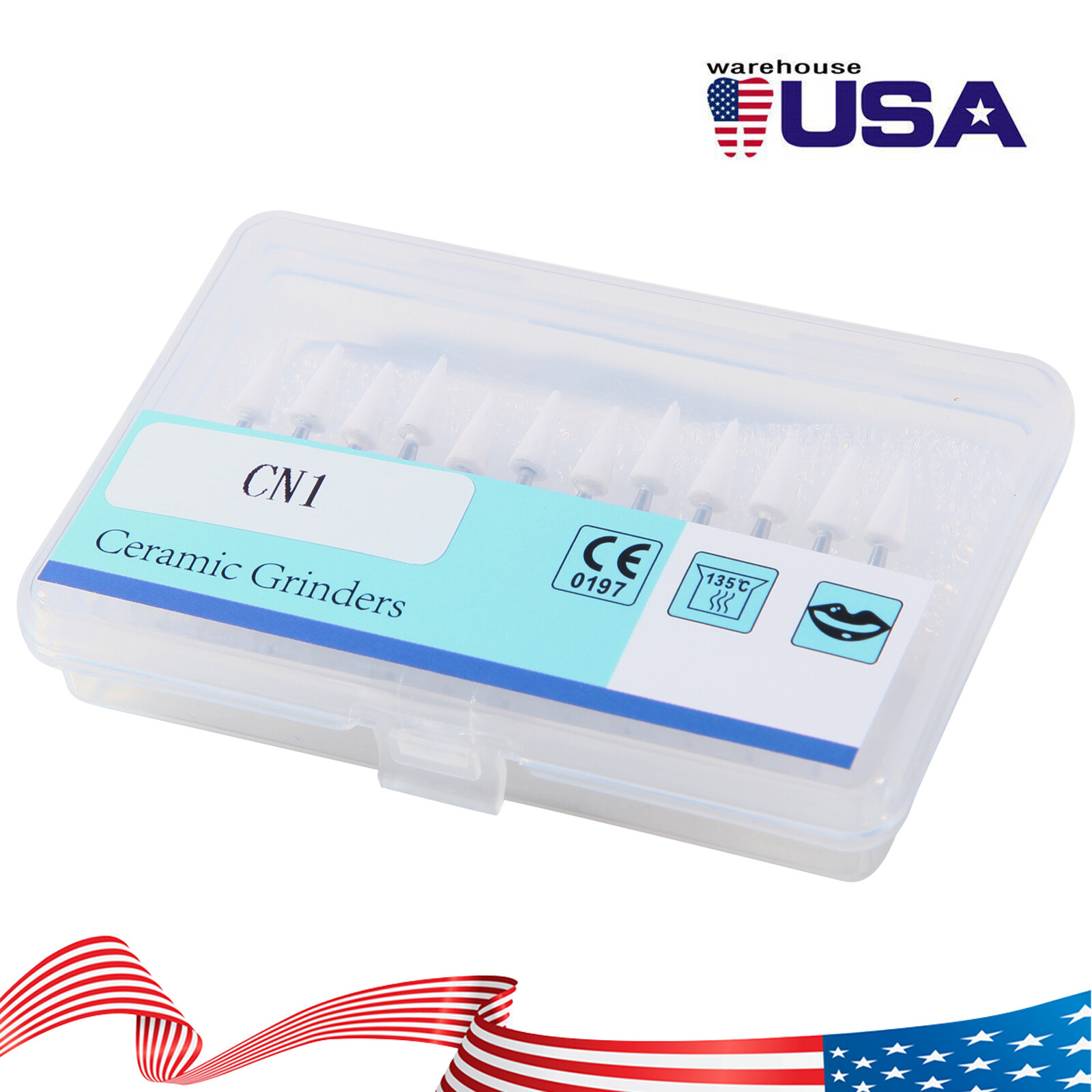 Dental White Stone Porcelain Resin Polishing Burs FG /Composite Finishing Burs