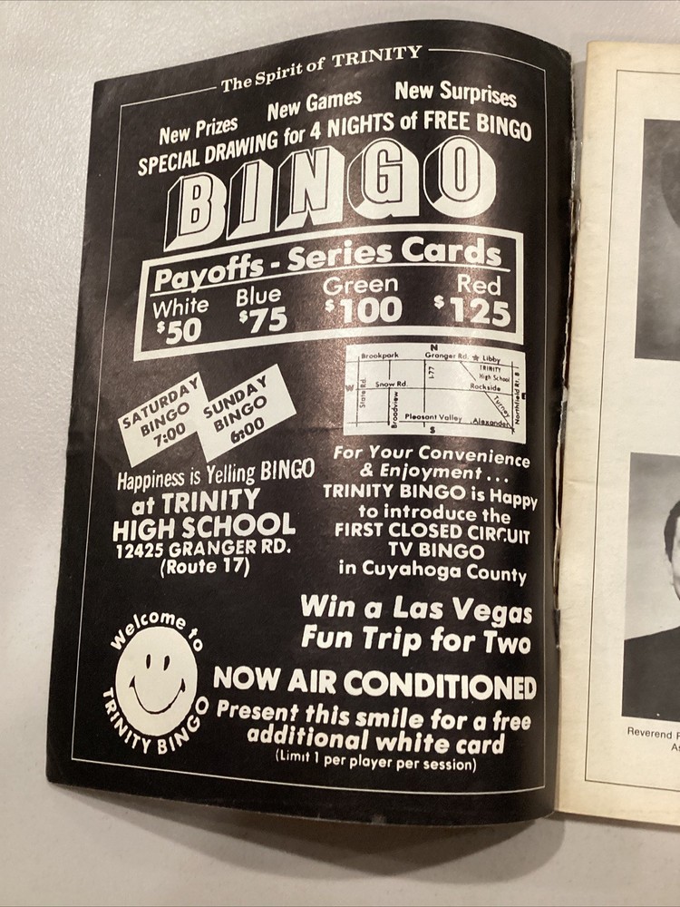 1977 Trinity v Ledgemont High School Football Program Missing Back Cover