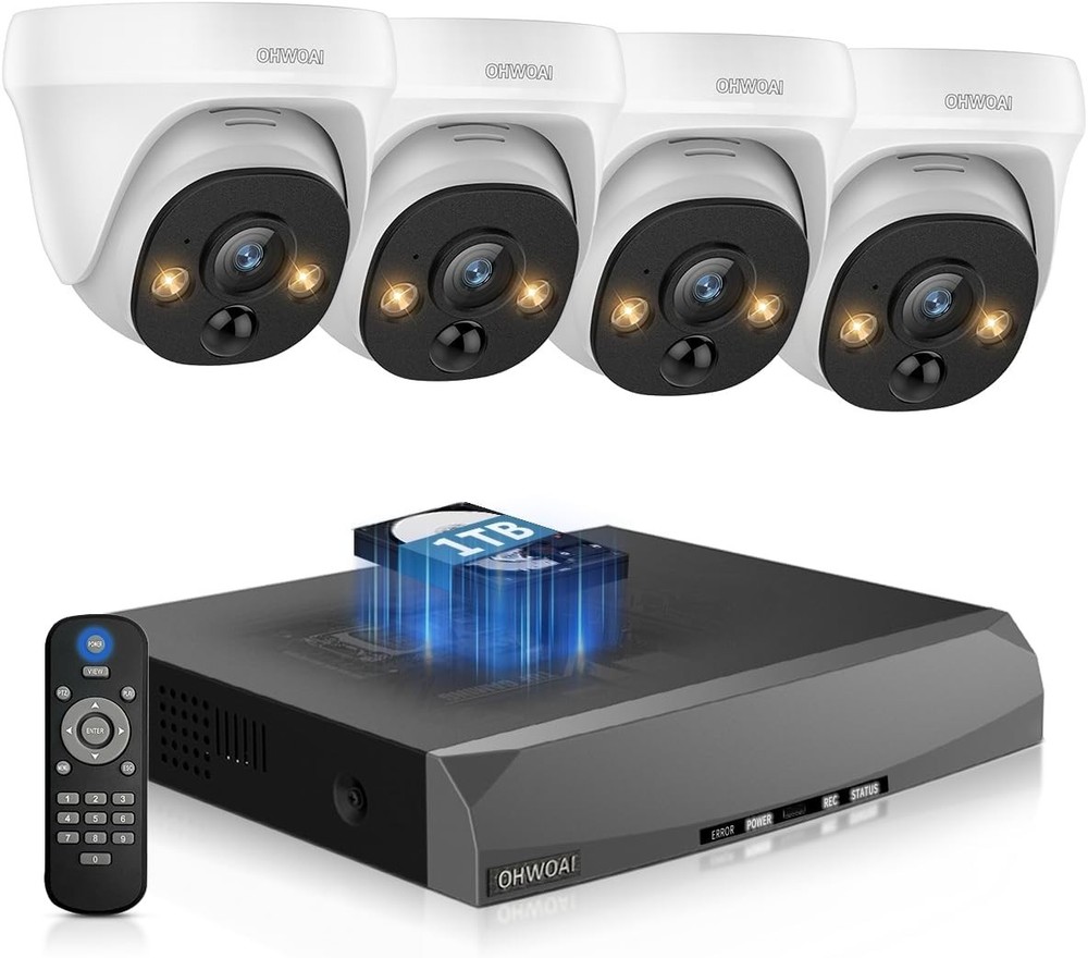 OHWOAI Wide Angle, Motion Detectio, Wired Security Camera System (CSOH-03BP02)