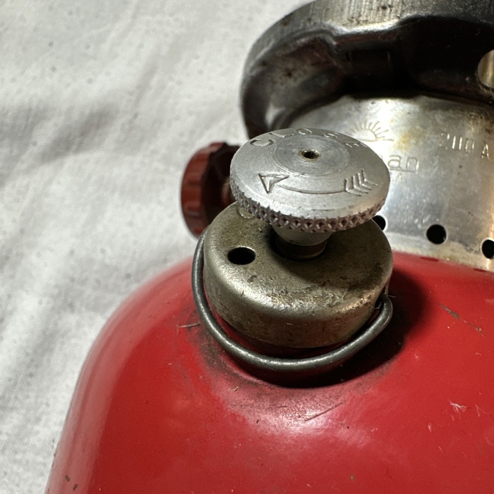 Vintage 5/72 Coleman Model 200A Red Camping Lantern without globe untested
