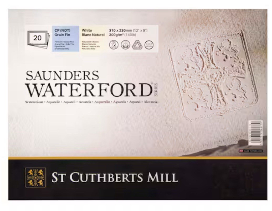 New St. Cuthberts Mill Saunders Waterford Watercolor Paper Block - 12x9 inch CP