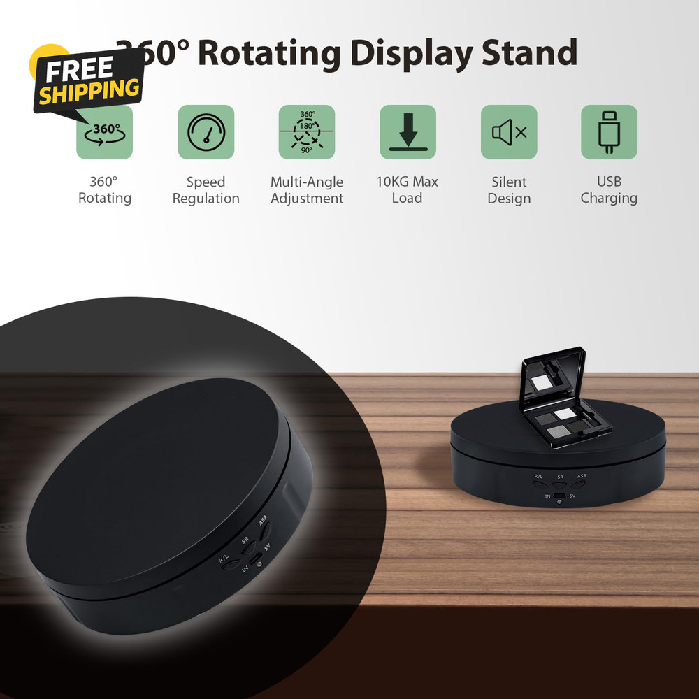 Motorized Rotating Display Stand,5.7Inch 360 Degree