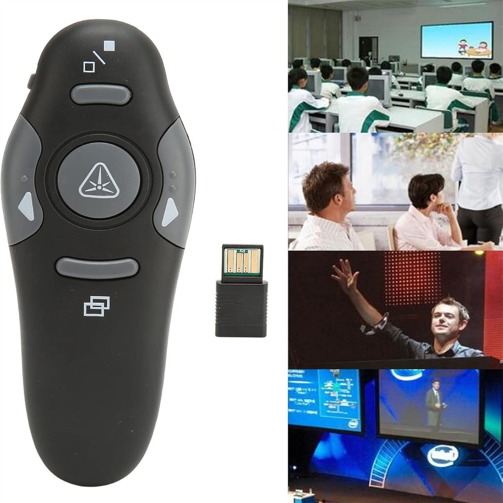Wireless USB Presenter PowerPoint Pointer Clicker Pen Laser PPT Remote Control