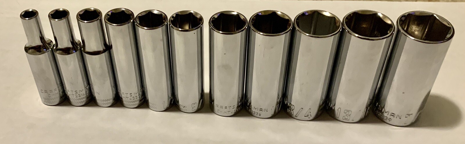 New CRAFTSMAN 3/8 Inch Drive 6 Pt Deep Socket Pick Size Metric MM Polished CMMT