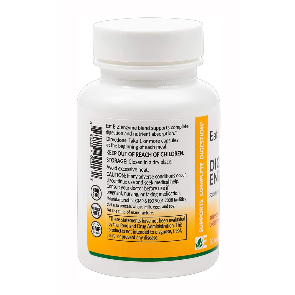 Dynamic Enzymes Eat E-Z Digestive Enzymes, 30 Capsules
