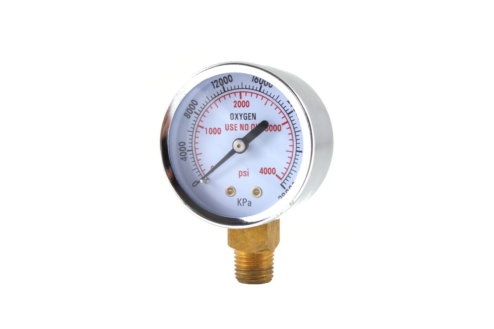 Low and High Pressure Gauges for Oxygen Regulator - 2 inches - 1/4" NPT (PAIR)