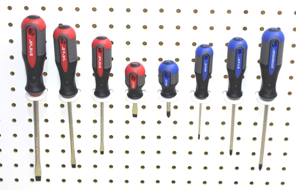 White Plastic Peg board Multi-Purpose Tool Holder 50 pk PEGBOARD NOT INCLUDED