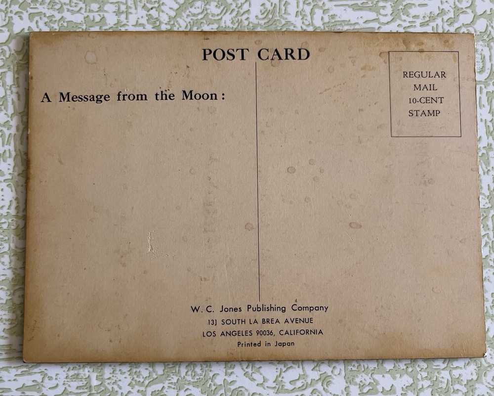 Lenticular NASA Space 3D Apollo Post Card: A message from Outer Space 1966 USA
