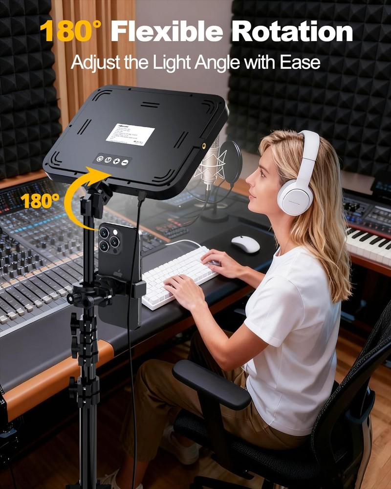 2-Pack LED Video Light Kit, 3000-6500K Dimmable Photography Studio Lights wit...