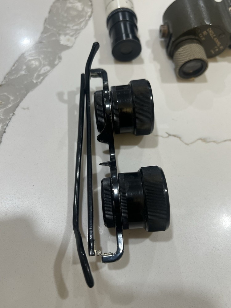 US WW2 M1 Aiming Circle Scope Lens Glasses Moorse Code Equipment Lot