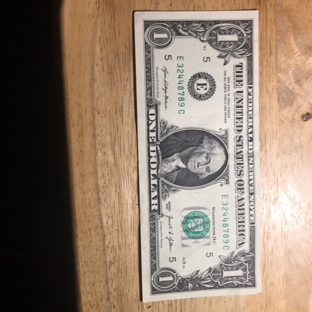 Fancy $1. Bill Error w/Offset Print/Cut Obv. & Rev.