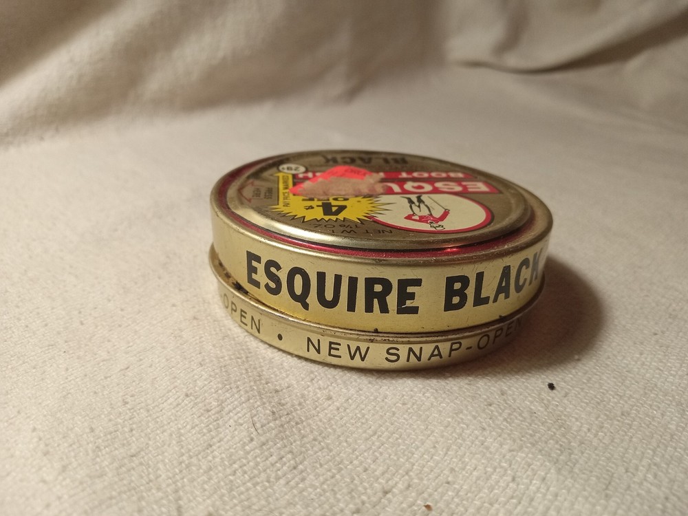 Vintage Esquire Black Boot Polish Tin