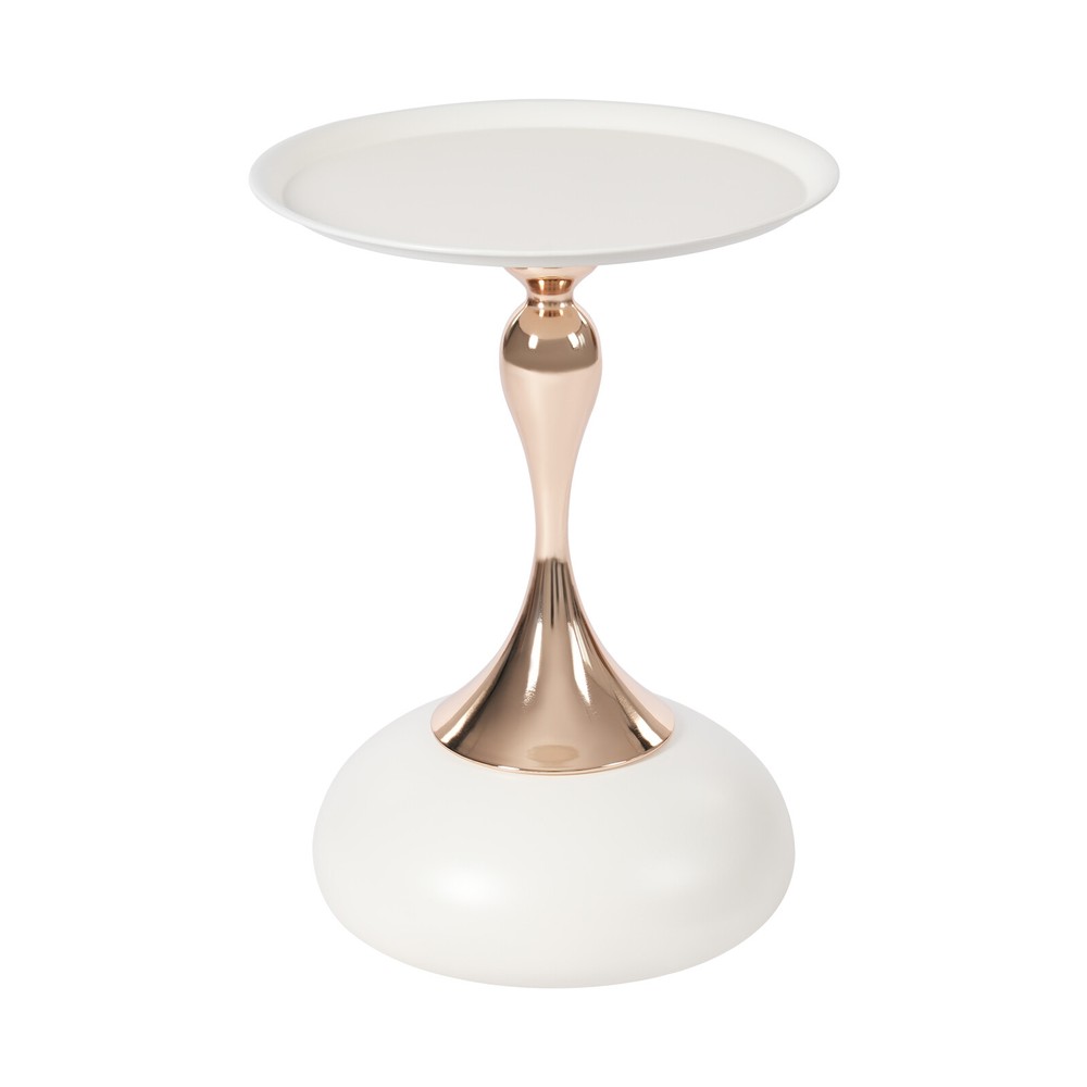 Modern Side Table Round End Table Bedside Table Metal Nightstand White Sofa Desk