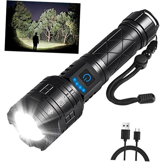Rechargeable Flashlights High Lumens, Powerful Tactical Flashlights, 5 1Pack