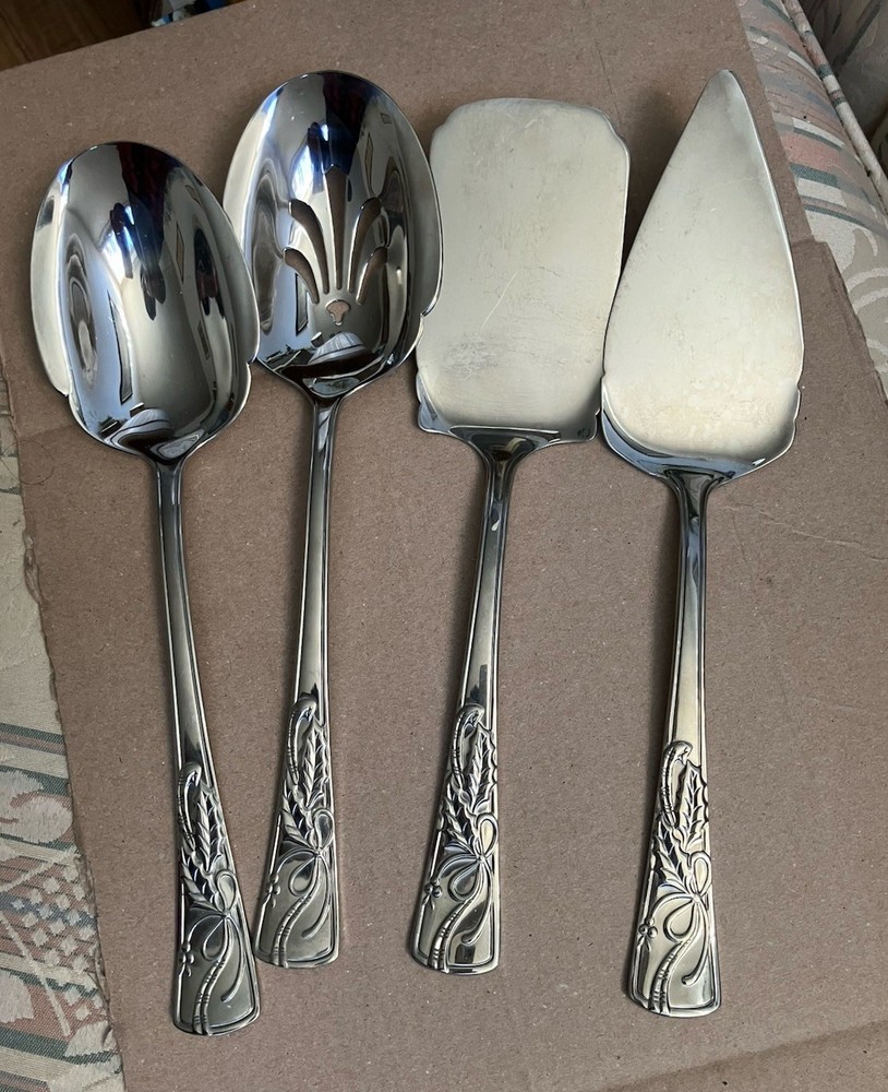 4 Pcs Lenox Holiday Dimensions Stainless Steel Flatware Serving Set