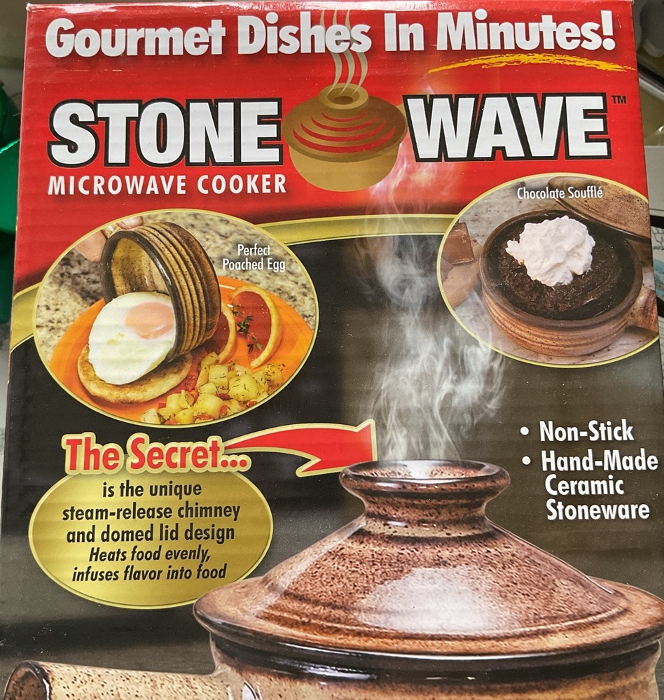 TeleBrands Stone Wave Microwave Cooker Brown Ceramic Stoneware