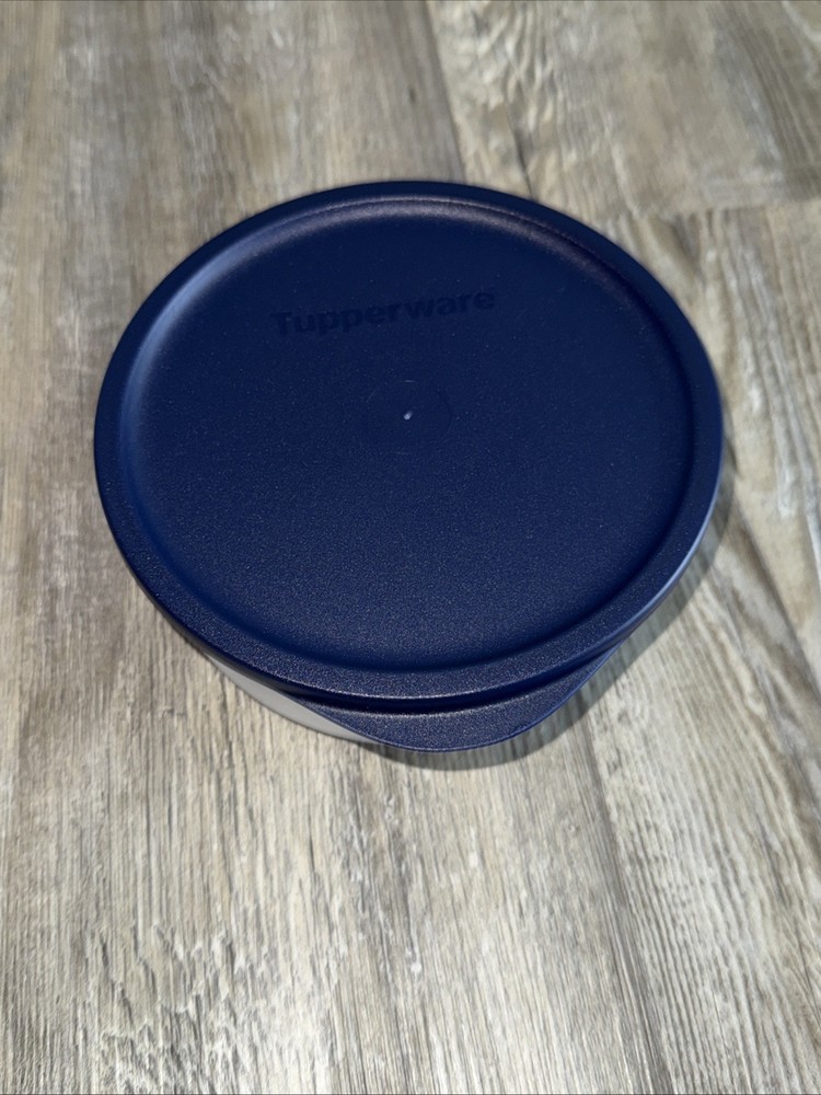 Tupperware Cubix Round Containers 4cup 8558A-3 Blue Sheer
