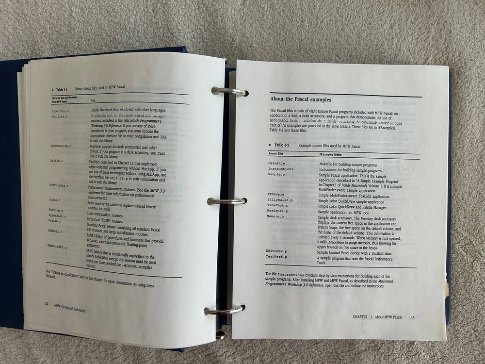 Vintage MPW 3.0 Pascal & C Reference Manuals Apple Macintosh Programmer
